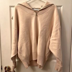 Zara zippered pullover sweatshirt